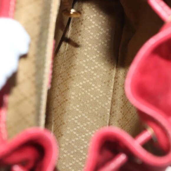GUCCI Bamboo Backpack Suede Red Gold 003 1705 0030 Auth ep10393 - Picture 13 of 16